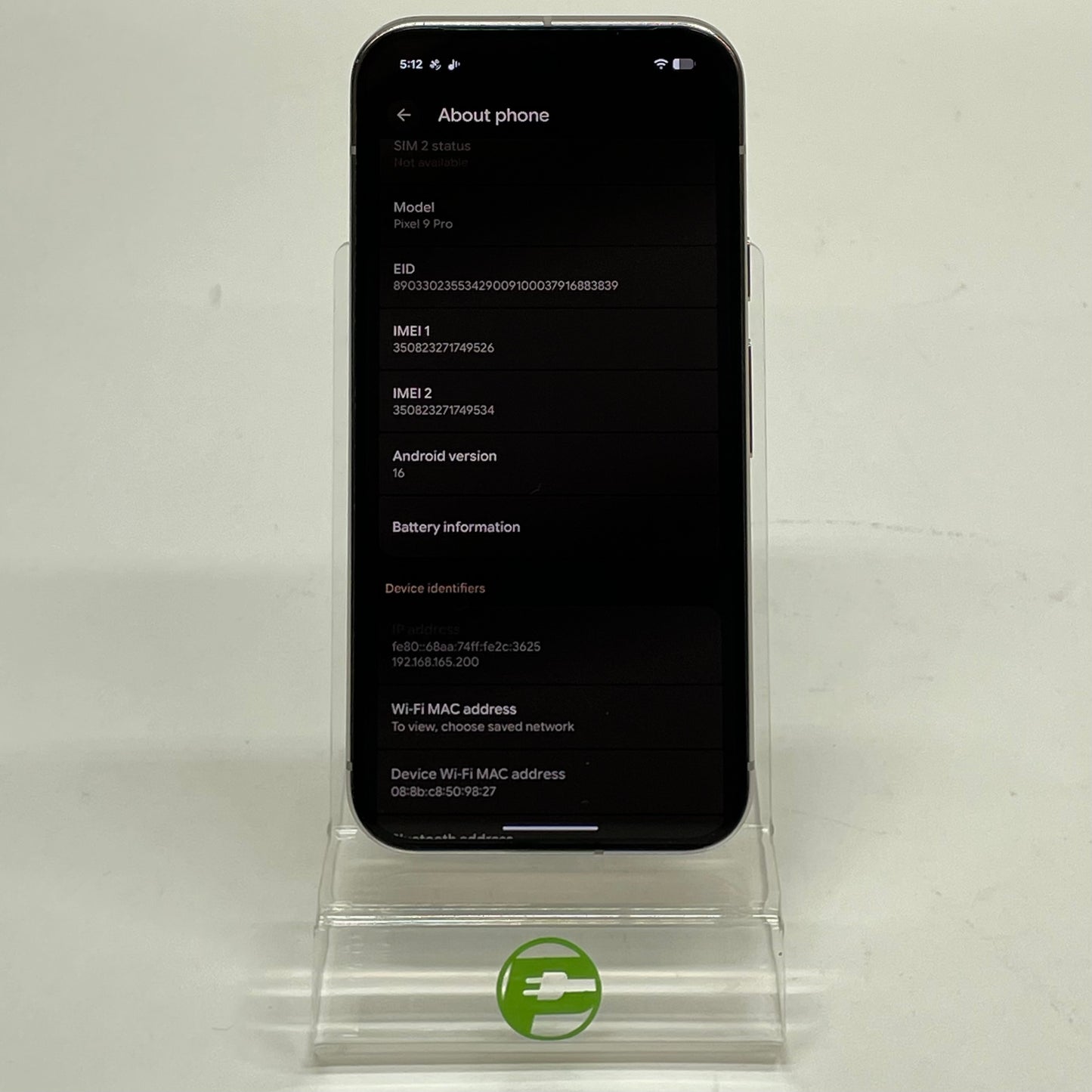Factory Unlocked Google Pixel 9 Pro 128GB Porcelain GGX8B