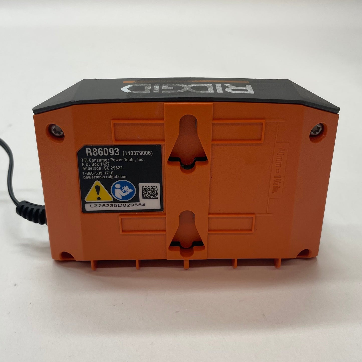 Ridgid 18V Lithium Ion Battery Charger R86093 Black