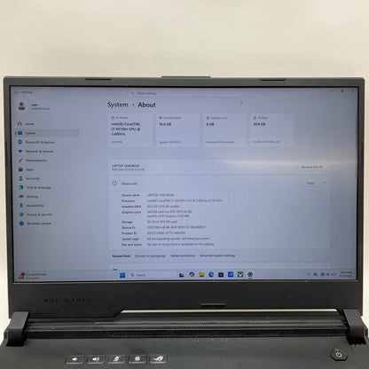 Asus ROG Strix G512LW 15.6" i7-10750H 2.6GHz 16GB RAM 1TB SSD GeForce RTX 2070