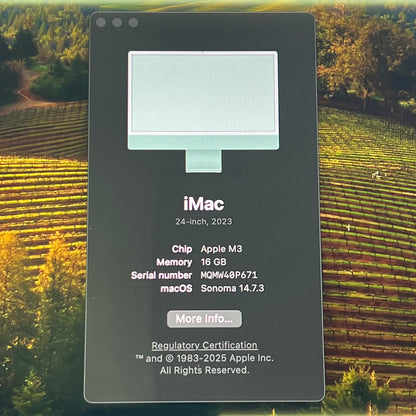 2023 Apple iMac 24" M3 4.0GHz 16GB RAM 1TB SSD Green A2873