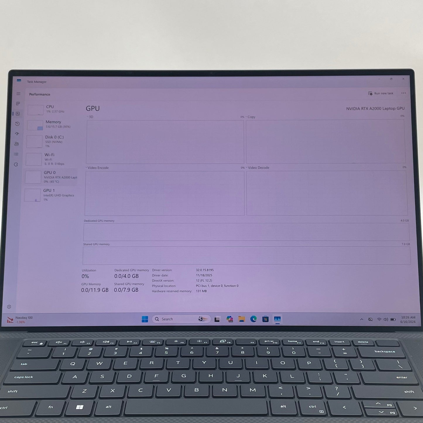 Dell Precision 5560 15.6" i7-11850H 2.5GHz 16GB RAM 1TB SSD RTX A2000
