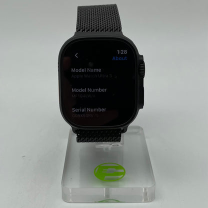 Unlocked Apple Watch Ultra 3 49MM Black Titanium Milanese Loop MF1Q4LW/A