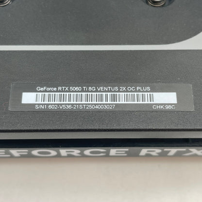 MSI GeForce RTX 5060 Ti Ventus 2X OC PLUS 8GB GDDR7 Graphics Card G506T-8V2CP