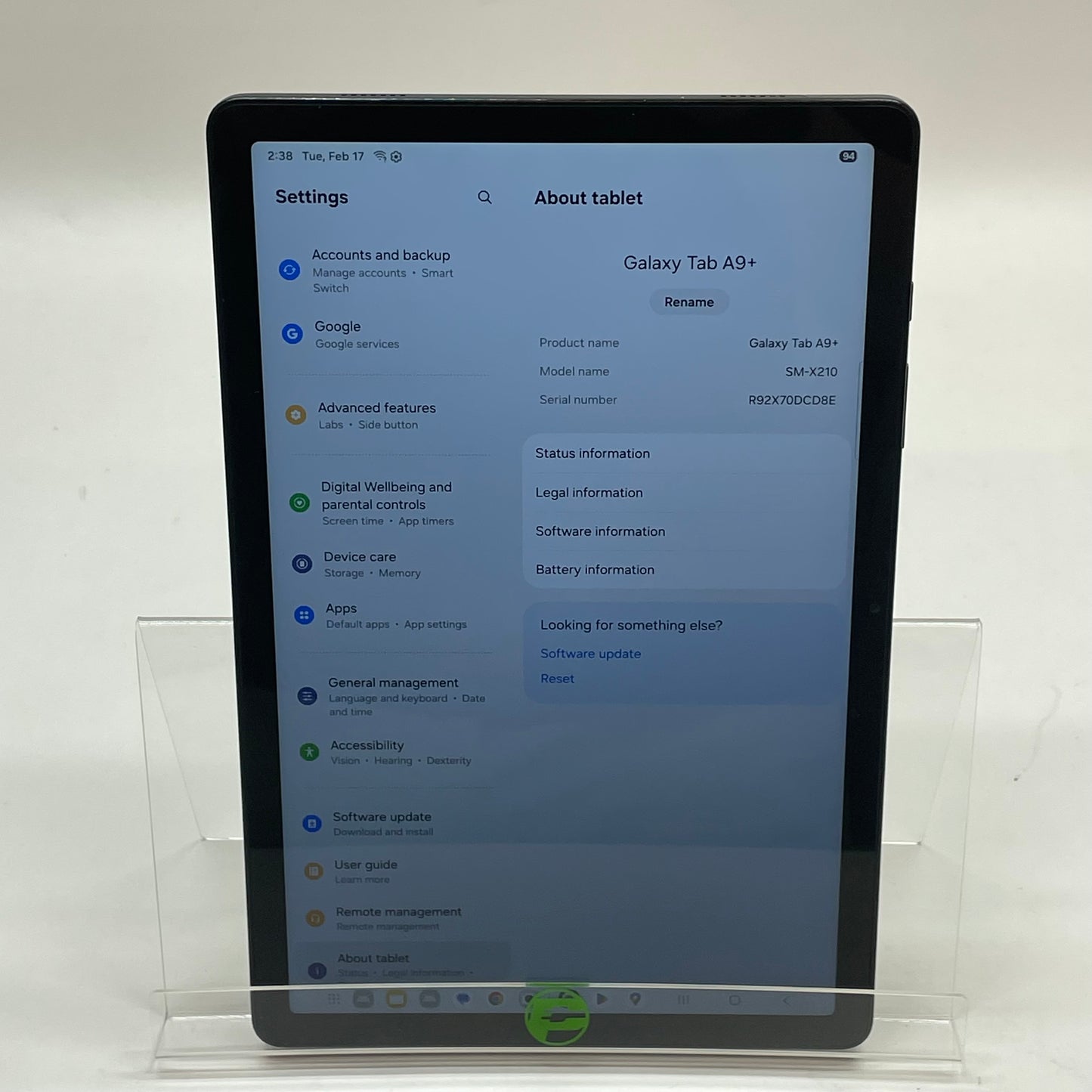 WiFi Only Samsung Galaxy Tab A9 Plus 11.0" 128GB Black SM-X210