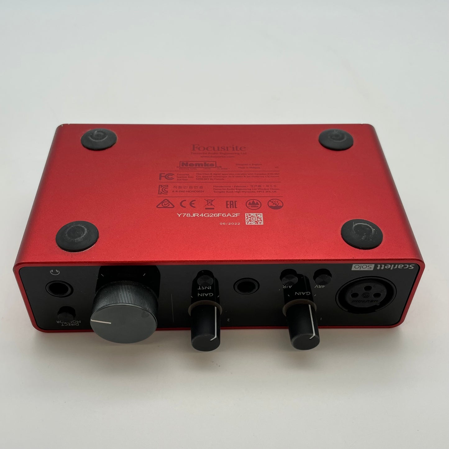 Focusrite Scarlett Solo Audio Interface HP123FX