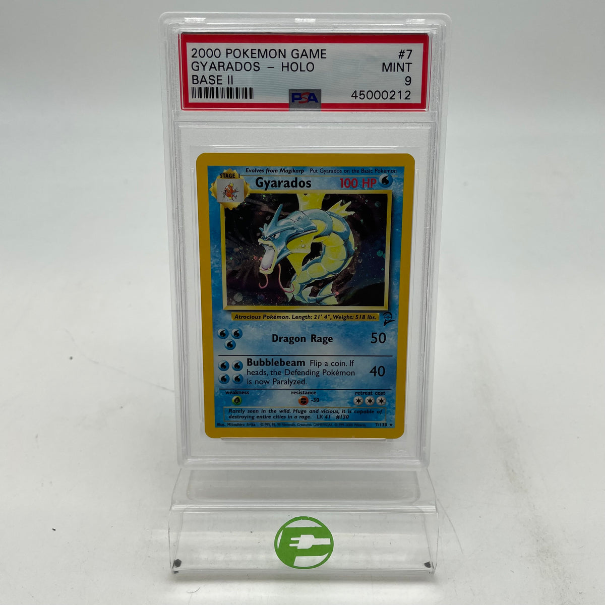 Pokémon TCG Base Set 2 Gyarados 7 Holo English PSA 9