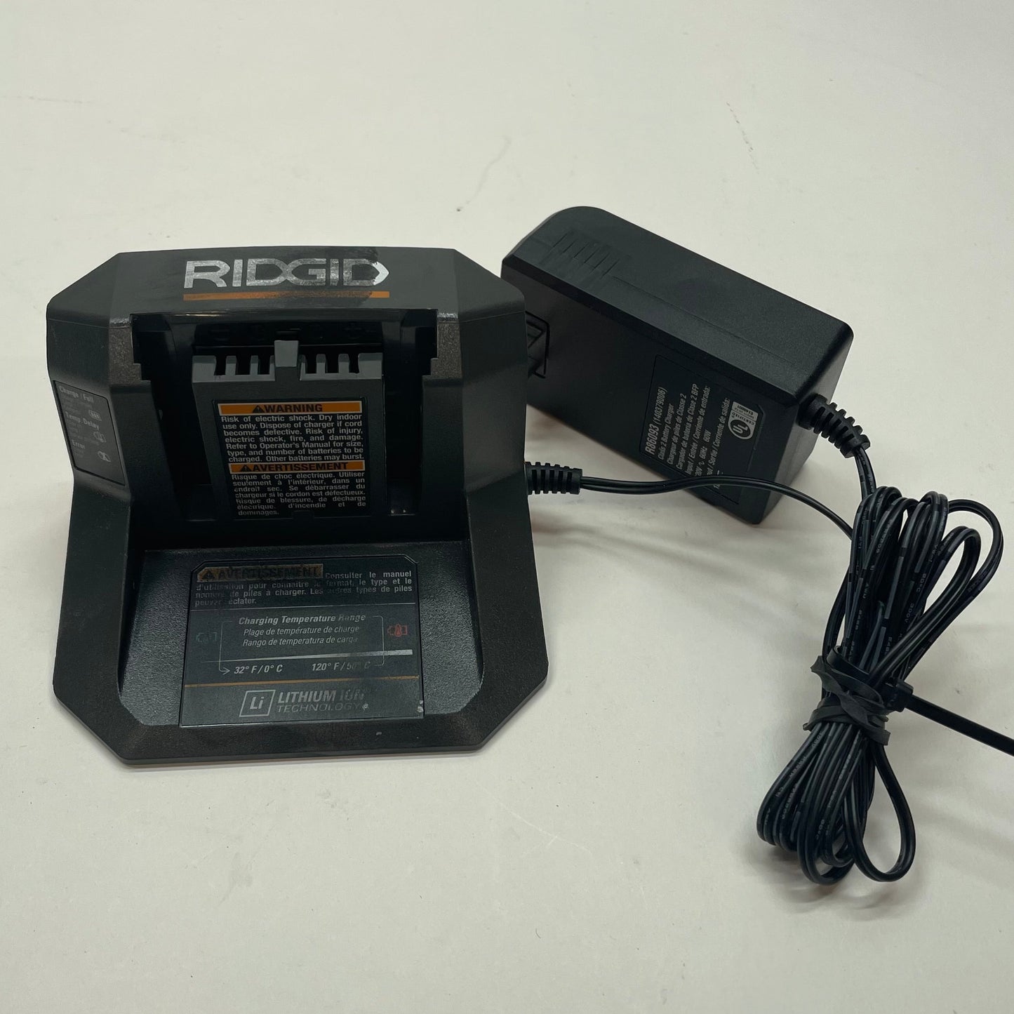Ridgid 18V Lithium Ion Battery Charger R86093 Black