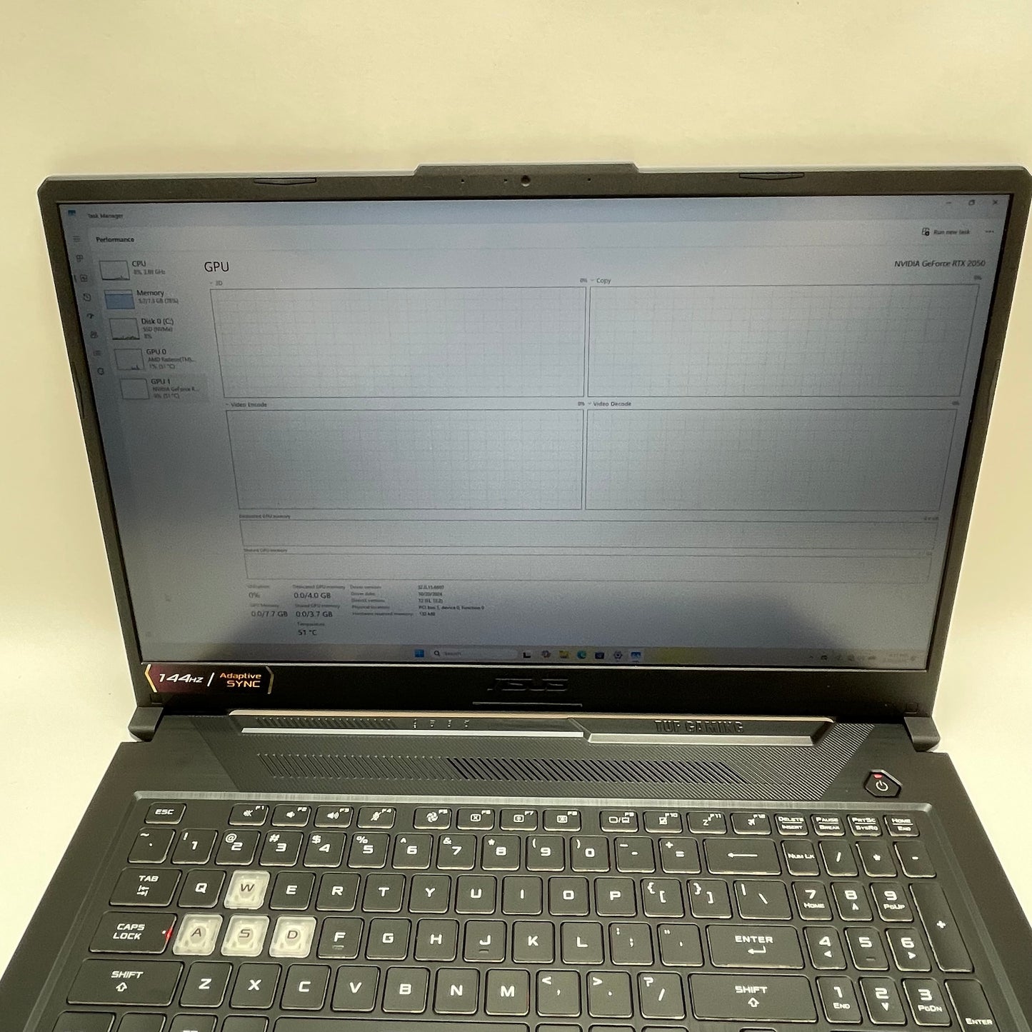 Asus TUF A17 FA706N 17.3" Ryzen 5 7535HS 3.3GHz 8GB RAM 512GB GeForce RTX 2050