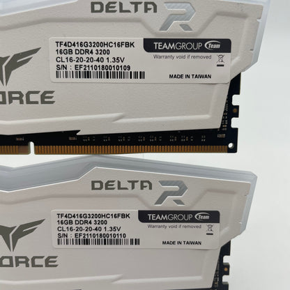 TeamGroup T-Force Delta RGB 16GB (2x8GB) RAM DDR4 3200MHz TF4D416G3200HC16FBK